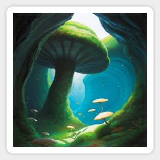 Lovely Mushroom Floor in the Jungle Sticker